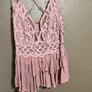 Free people adella tank top, light pink